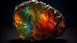 An Ammolite fossil showcasing its vibrant, natural colors and rich textures in full ultra HD. High resolution 8K image capturing every nuance