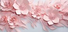 A 3D Wall Texture With An Embossed Floral Pattern In Soft Pastel Colors