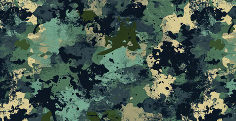 seamless military camo pattern with rough textured effect