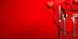 Leinwandbild Motiv cutlery on red heart