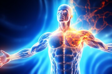 strong human body energy powerful imagination evolution higher intelligence transformation silhouett