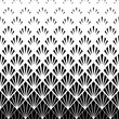 Degrade halftone art deco fading pattern. Black diamond fades patern isolated on white background. Geometric faded design. Faded geometry line prints. Artdeco geometry motif. Vector illustration