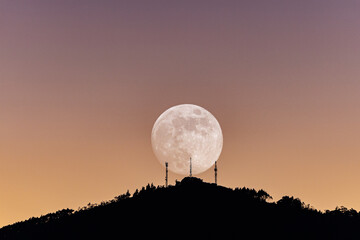 Wall Mural - Full moon in different compositions with multiple exposure