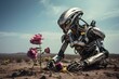 robot collect the flower