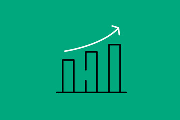 Wall Mural - growth statistics illustration in flat style design. Vector illustration.	