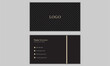 Minimalist black business card vector template, innovative and creative corporate professional design with simple presentation layout for marketing and multinational companies. 