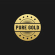 Pure gold label or pure gold stamp vector isolated. Pure gold label for product packaging, websites, print design, element design, and more about pure gold.