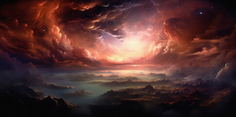 Wall Mural - supernova background wallpaper. colorful space galaxy of cloud nebula. stary night cosmos. universe 