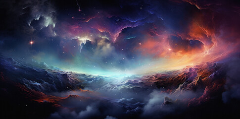 Wall Mural - supernova background wallpaper. colorful space galaxy of cloud nebula. stary night cosmos. universe 