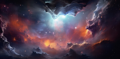 Wall Mural - supernova background wallpaper. colorful space galaxy of cloud nebula. stary night cosmos. universe 