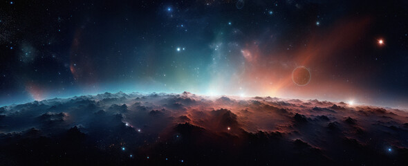 Wall Mural - supernova background wallpaper. colorful space galaxy of cloud nebula. stary night cosmos. universe 