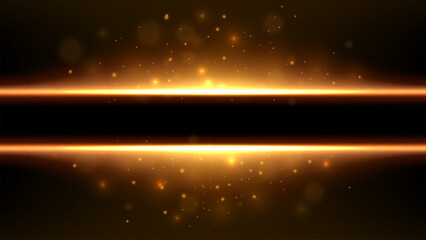 Wall Mural - Golden Lines with Sparks Effect with Space For Text In The Center, Vector Illustration