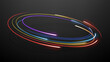 Rotating Colorful Neon Rays, Long Time Exposure Motion Blur Effect, Vector Illustration