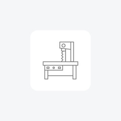 Wall Mural - Band Saw Machine grey thin line icon, 1px stroke icon, outline icon, vector, pixel perfect icon