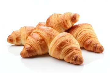 Poster - Fresh croissants displayed on a plain white background