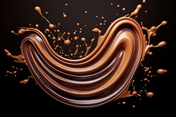 Wall Mural - Swirling shape of dripping melted chocolate