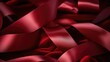 A rich, velvet ribbon in a deep shade of crimson, its plush texture begging to be touched and adorned on a special Valentines Day gift.