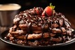 Experience the ultimate chocolate lovers dream a funnel cake smothered in a rich, velvety chocolate ganache that cascades over the edges, delivering a decadent symphony of flavors.