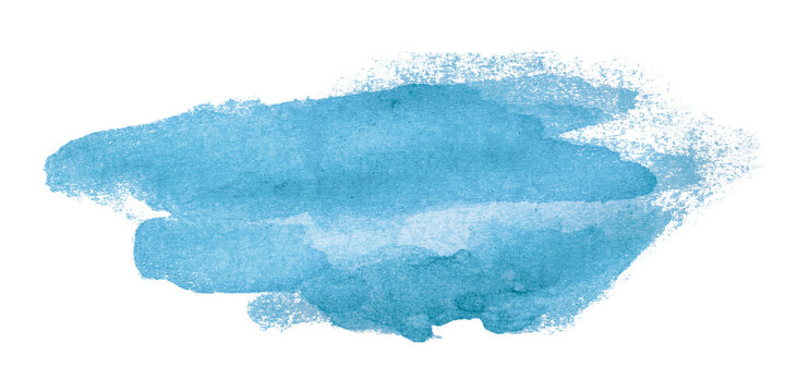 Light blue watercolor background. Artistic hand paint. Isolated on transparent background.