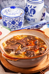 Wall Mural - The delicious braised mutton hot pot.   