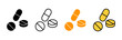 Pills icon set vector. capsule icon. Drug sign and symbol