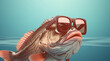 © spr0ut7 design - cool bass fish sporting sunglasses and a very relaxed expression