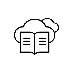 Poster - Cloud book outline icons, minimalist vector illustration ,simple transparent graphic element .Isolated on white background
