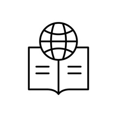 Poster - Online book outline icons, minimalist vector illustration ,simple transparent graphic element .Isolated on white background