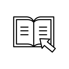 Poster - Online book outline icons, minimalist vector illustration ,simple transparent graphic element .Isolated on white background