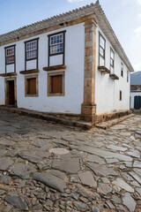 Wall Mural - Streets of cobblestone and old historical houses in colonial style on Tiradentes, Minas Gerais, Brazil