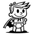 A simplistic, cartoonish hero character inspired by Captain Underpants, standing heroically with hands on hips, in a pose easy for a 6-year-old to col.png Generative AI