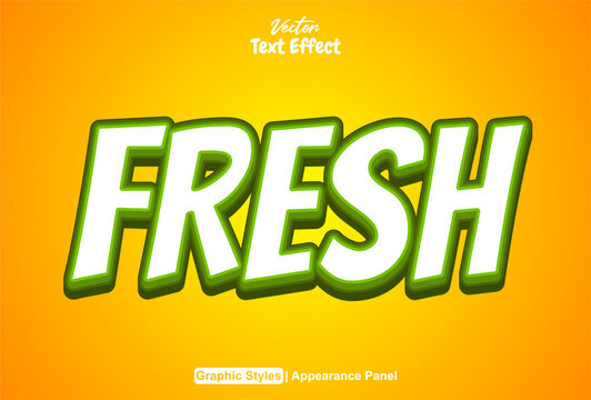 fresh text effect with green color graphic style and editable.