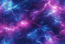 Blue And Purple Lightning Bolt Seamless Pattern