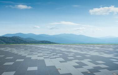 Wall Mural - empty square floor with landscape