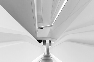 Poster - futuristic stairway. modern interior background