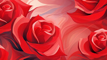 Abstract Floral Background Red Flower Rose