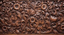 Flower And Floral Wood Carving Ornament Pattern Background