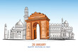 Happy republic day 26 January indian monuments for india background