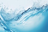 Fototapeta Uliczki - Fresh blue water with water bubbles backgrounds