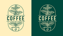 Nature Coffee Line Art Design Template