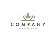 coffee and tea nature green leaf logo design