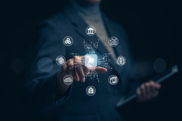 Fototapete - AI, artificial intelligence, AI intelligent robot technology, artificial intelligence to create something, future technology changes, chatbots