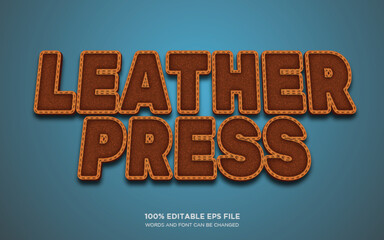 Fototapete - leather press 3D editable text style effect	
