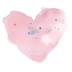 Poster - Abstract heart shapes filled with watercolor Love symbol in pastel colors