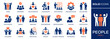 People icon set. Collection of team, person, group, family, human and more. Vector illustration. Easily changes to any color.