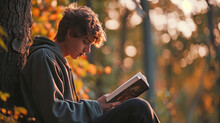 Teen Reading Under A Tree