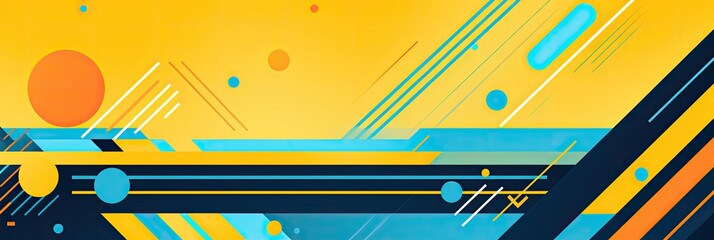Poster - Abstract background modern hipster futuristic graphic. Yellow background with stripes. Vector abstract background texture design, bright poster, banner yellow and blue background Vector illustration.