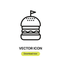 Fototapete - Hamburgers icon vector. Linear-style sign for mobile concept and web design. Hamburgers symbol illustration. Pixel vector graphics - Vector.