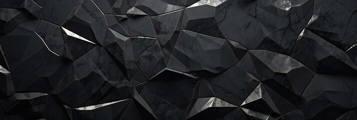 Poster - Black marble with veins, Emperador marbel texture with high resolution, The luxury of polished limestone background. Marble with Polygon Design 3D Wallpaper
