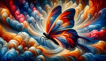 Butterfly Abstract Fractal Background For Wall Decor